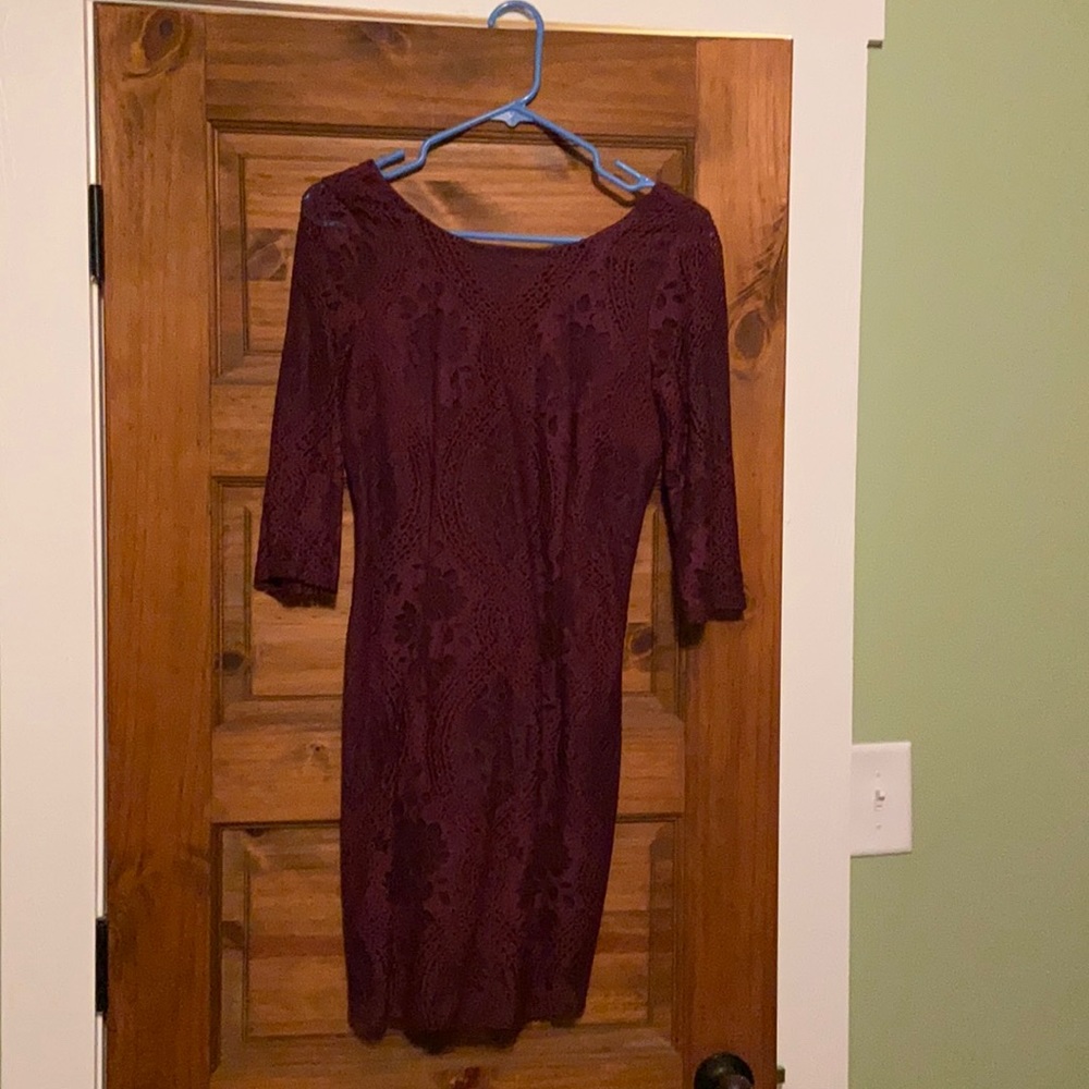 Size 7 plum colored lace dress